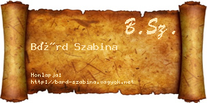 Bárd Szabina névjegykártya