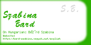 szabina bard business card